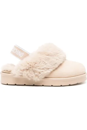 Moschino Logo-print suede slippers