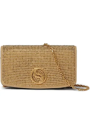 Stella McCartney S-Wave crystal-embellished wallet-on-chain