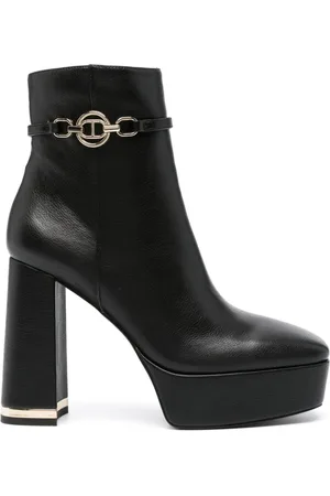 Twin-Set 125mm logo-plaque leather boots
