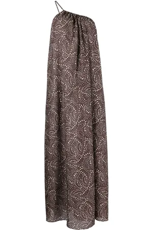 MATTEAU Floral-print one-shoulder maxi dress