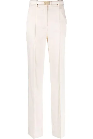 Elisabetta Franchi Monogram-jacquard straight-leg trousers