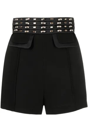 Elisabetta Franchi High-waist crystal-embellished shorts