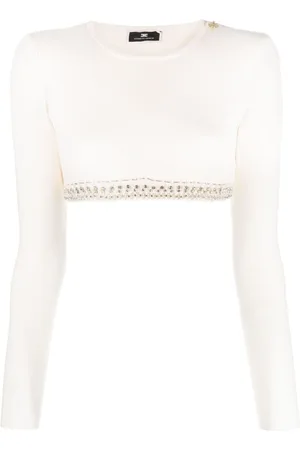 Elisabetta Franchi Rhinestone-embellished crop top