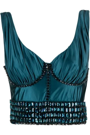 Elisabetta Franchi Crystal-embellished bustier top