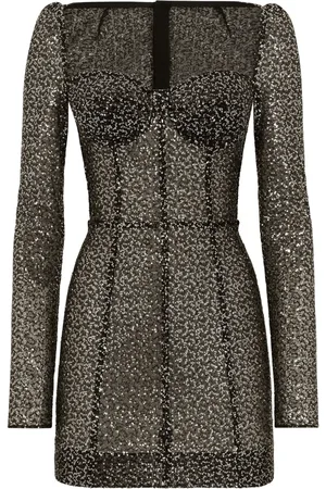 Dolce & Gabbana Sequin-embellished bustier minidress