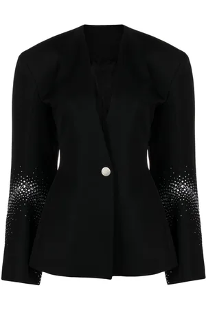 The Attico Rhinestone-embellished wool blazer