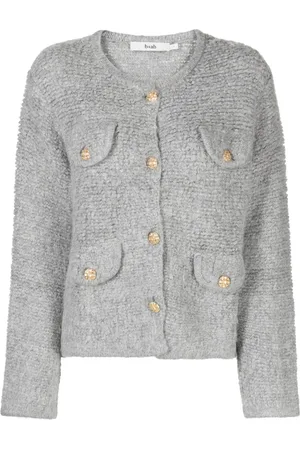 B+AB Flap-pocket bouclé wool-blend cardigan