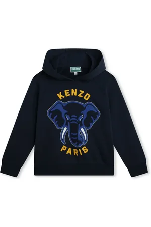 Kenzo Logo-embroidered cotton hoodie
