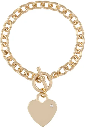Susan Caplan 1990s heart charm bracelet