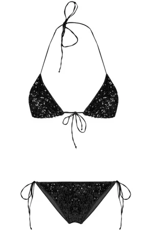Oseree Sequin-embellished triangle bikini