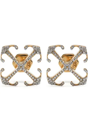 OFF-WHITE Mini Arrow crystal-embellished earrings