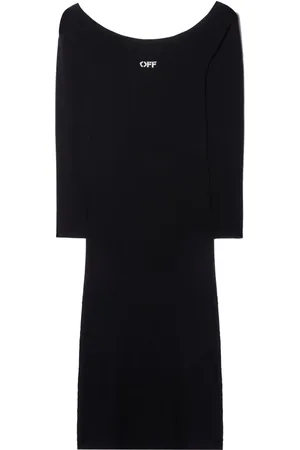 OFF-WHITE Off Stamp off-shoulder dress