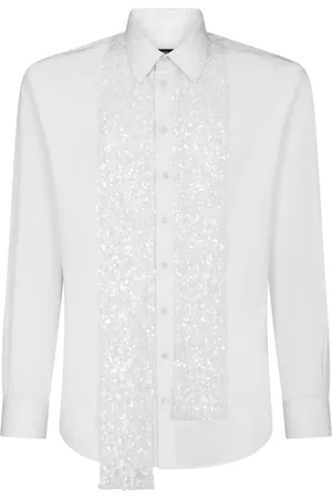 Dsquared2 Sequinned draped-detail shirt