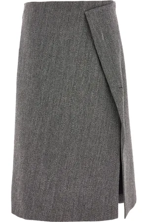 Salvatore Ferragamo Tweed wrap midi skirt
