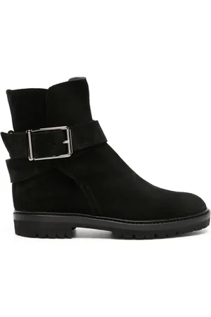 Manolo Blahnik Buckle-detail suede ankle boots
