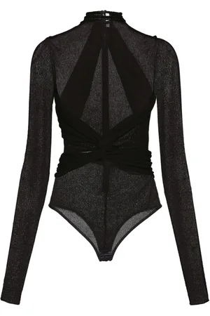 Salvatore Ferragamo High-neck semi-sheer bodysuit