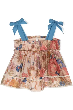 ZIMMERMANN August floral-print smocked top