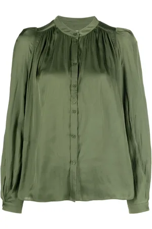 Zadig & Voltaire Tchin satin-finish ruched-detailed shirt