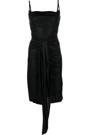 Marine Serre Crescent Moon-print ruched dress