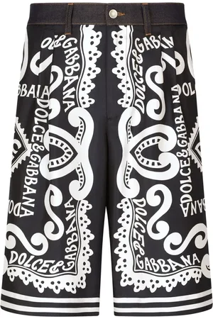 Dolce & Gabbana Marina-print denim shorts