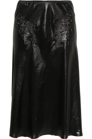 Nº21 Floral-embroidery mid-rise skirt