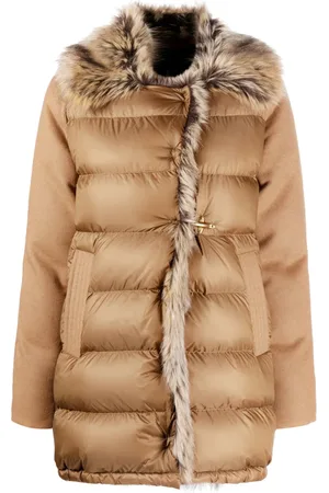 FAY Faux fur-trim padded coat