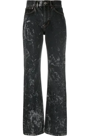 ROTATE Acid-wash straight-leg jeans