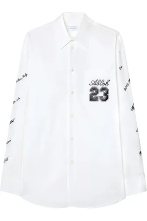 OFF-WHITE Logo-embroidered cotton shirt