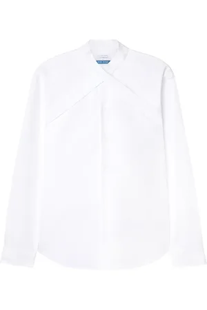 OFF-WHITE Crossover-collar cotton shirt