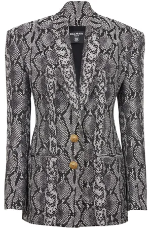 Balmain 2-Button snakeskin-print blazer