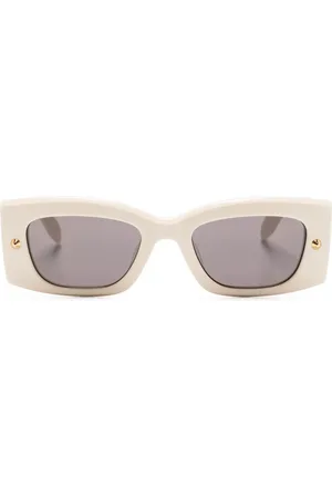 Alexander McQueen Stud-detailing rectangle-frame sunglasses