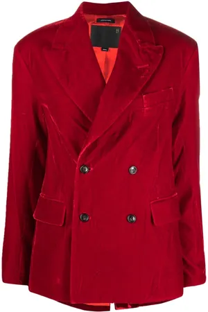 R13 Double-breasted velvet blazer