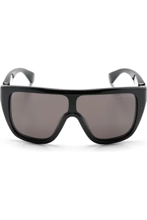 Alexander McQueen Skull-hinged shield-frame sunglasses