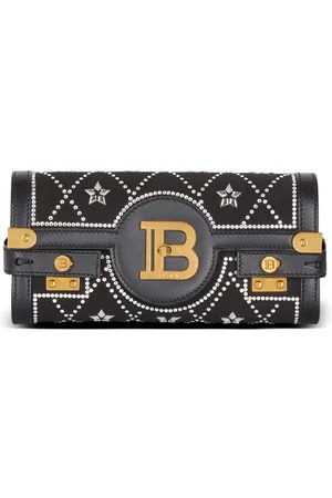 Balmain B-Buzz 23 leather clutch bag