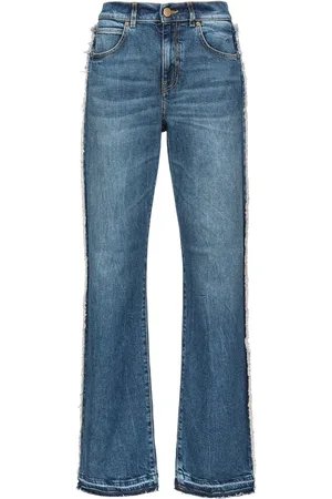 Pinko Frayed-trim flared jeans