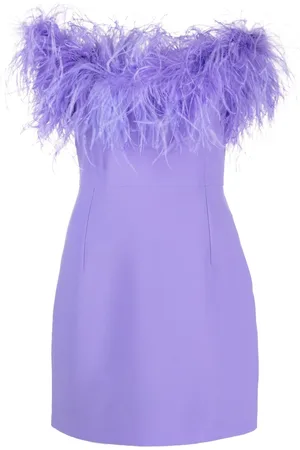 Ilkyaz Ozel Cynthia feather-trim mini dress