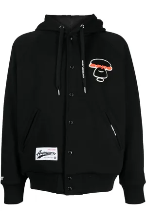 A Bathing Ape Logo-appliqué jersey hooded jacket