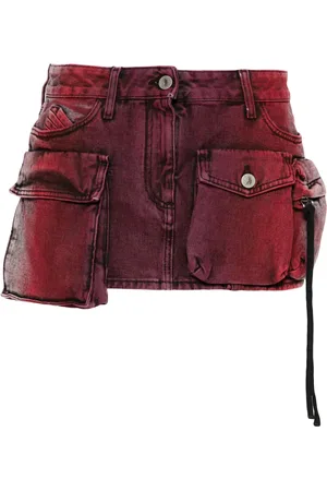The Attico Cargo denim miniskirt