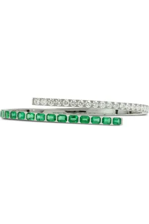 ALINKA 18kt white gold Eclipse emerald and diamond bracelet