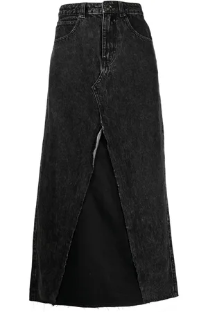 Izzue High-waist denim midi skirt