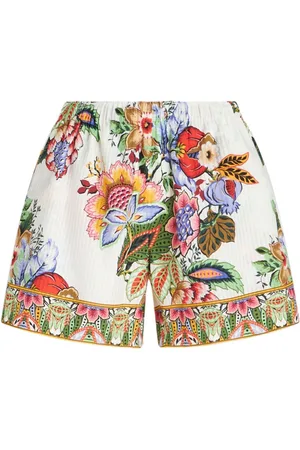 Etro Floral-print cotton blend shorts
