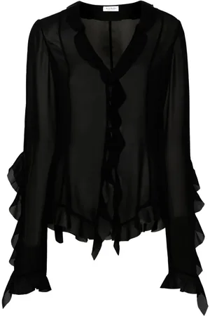 Acne Studios Ruffle-detail long-sleeved blouse
