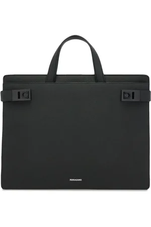 Salvatore Ferragamo Gancini-buckle leather briefcase