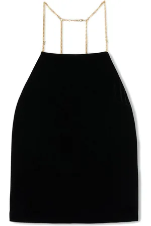 Palm Angels Chain-embellished velvet top