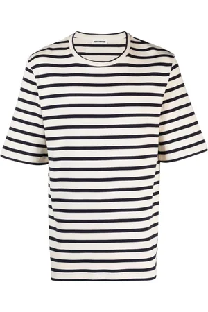 Jil Sander Striped ribbed cotton T-shirt
