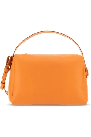 Orange leather tote on sale bag