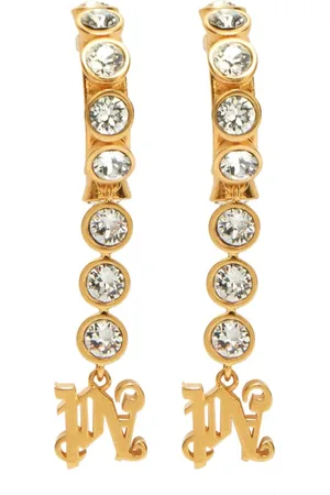 Palm Angels Crystal-embellished monogram earrings
