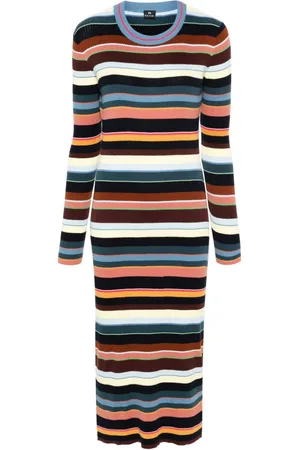 Paul Smith Stripe-pattern ribbed dress