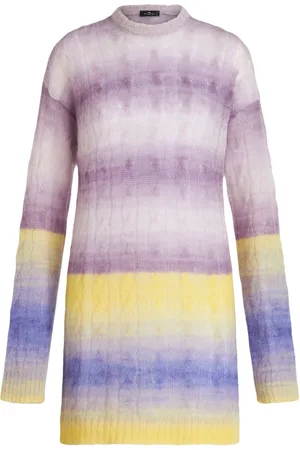 Etro Faded-effect cable-knit dress