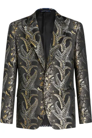 Etro Foliage-jacquard peak-lapels blazer
